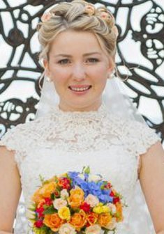 Cвадебная прическа Н15529 с собранными волосами
