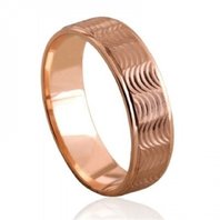 Обручальное кольцо 1-2196-P-N-C14452 из красного золота, фигурное