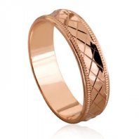 Обручальное кольцо 1-2194-P-N-C14454 из красного золота, фигурное