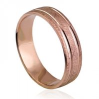 Обручальное кольцо 1-2192-W-N-C14455 из красного золота, фигурное