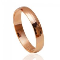 Обручальное кольцо 1-2159-P-N-C14460 из красного золота, гладкое