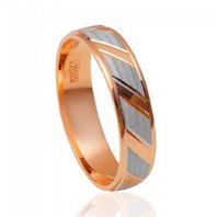 Обручальное кольцо 1-2158-C-N-C14461 комбинированное, фигурное