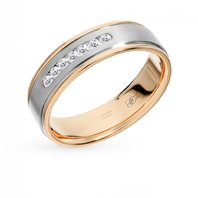 Обручальное кольцо 69730-S14487 комбинированное, гладкое