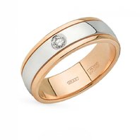 Обручальное кольцо 45490-S14493 комбинированное, гладкое