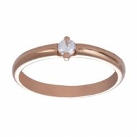 Помолвочное кольцо 111065-А14518 из красного золота, гладкое