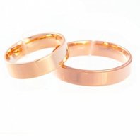 Обручальные кольца Э14531 из розового золота, гладкие