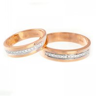 Обручальные кольца Э14533 из желтого золота, гладкие