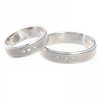 Обручальные кольца Э14537 из белого золота, гладкие