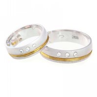 Обручальные кольца Э14540 комбинированные, гладкие