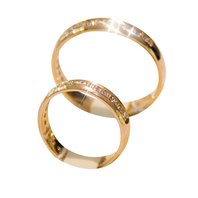 Обручальные кольца Э2208 из желтого золота, гладкие