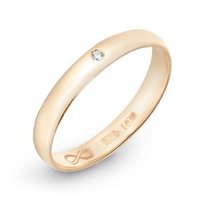 Обручальное кольцо R01-WED-00026-М7426 из красного золота, гладкое