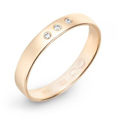 Обручальное кольцо R01-WED-00003-М7411 - Ювелирный бренд Московский ювелирный завод в Казани...