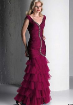 Вечернее платье B21358. Силуэт Русалка (Рыбка), длинное без шлейфа.