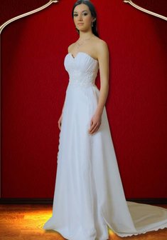 Свадебное платье С21637. А-силуэт, длинное со шлейфом.