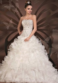 Свадебное платье B24898. С пышной юбкой, длинное со шлейфом.