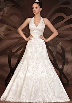 Свадебное платье B24902. А-силуэт, длинное без шлейфа.