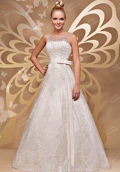 Свадебное платье B24905. А-силуэт, длинное без шлейфа.