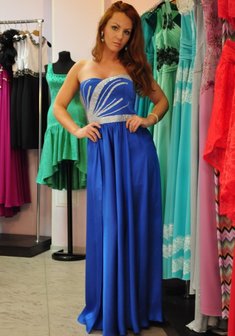 Вечернее платье 2021-D36676. С прямой юбкой, длинное без шлейфа.