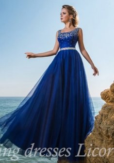 Вечернее платье G65122. С пышной юбкой, длинное без шлейфа.