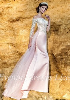 Вечернее платье G65124. С прямой юбкой, длинное со шлейфом.