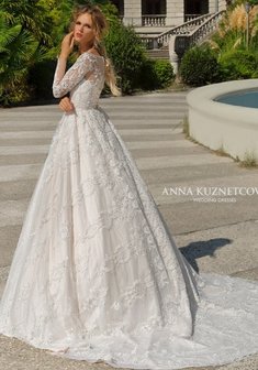 Свадебное платье Эмеральд-B65143. С пышной юбкой, длинное со шлейфом.