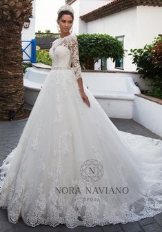 Свадебное платье SaLLy-B65148. С пышной юбкой, длинное со шлейфом.