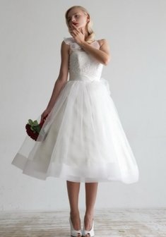 Свадебное платье Агата-L65216. С пышной юбкой, короткое без шлейфа.