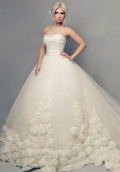 Свадебное платье R65298. С пышной юбкой, длинное со шлейфом.