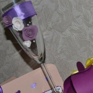 Бокалы для молодоженов W25011 - Салон аксессуаров Wedding Accessories